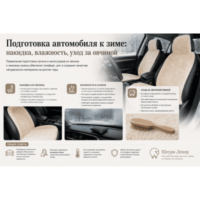 Подготовка автомобиля к зиме: накидка, влажность, уход за овчиной